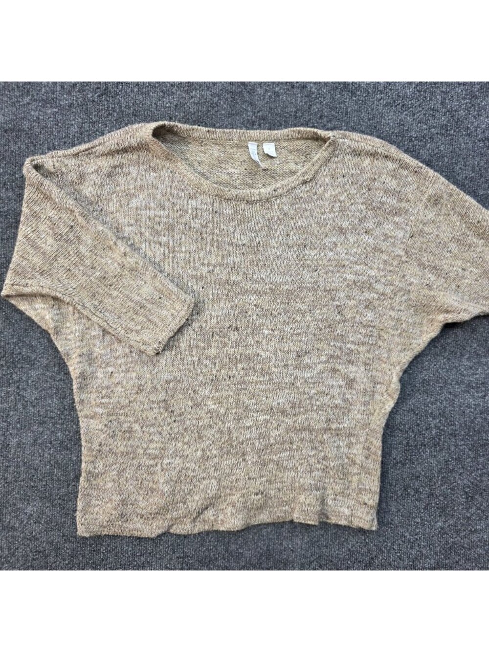 Relativity Marbled Knit Sweater S Beige Minimalist Neutral Layers Granola Girl